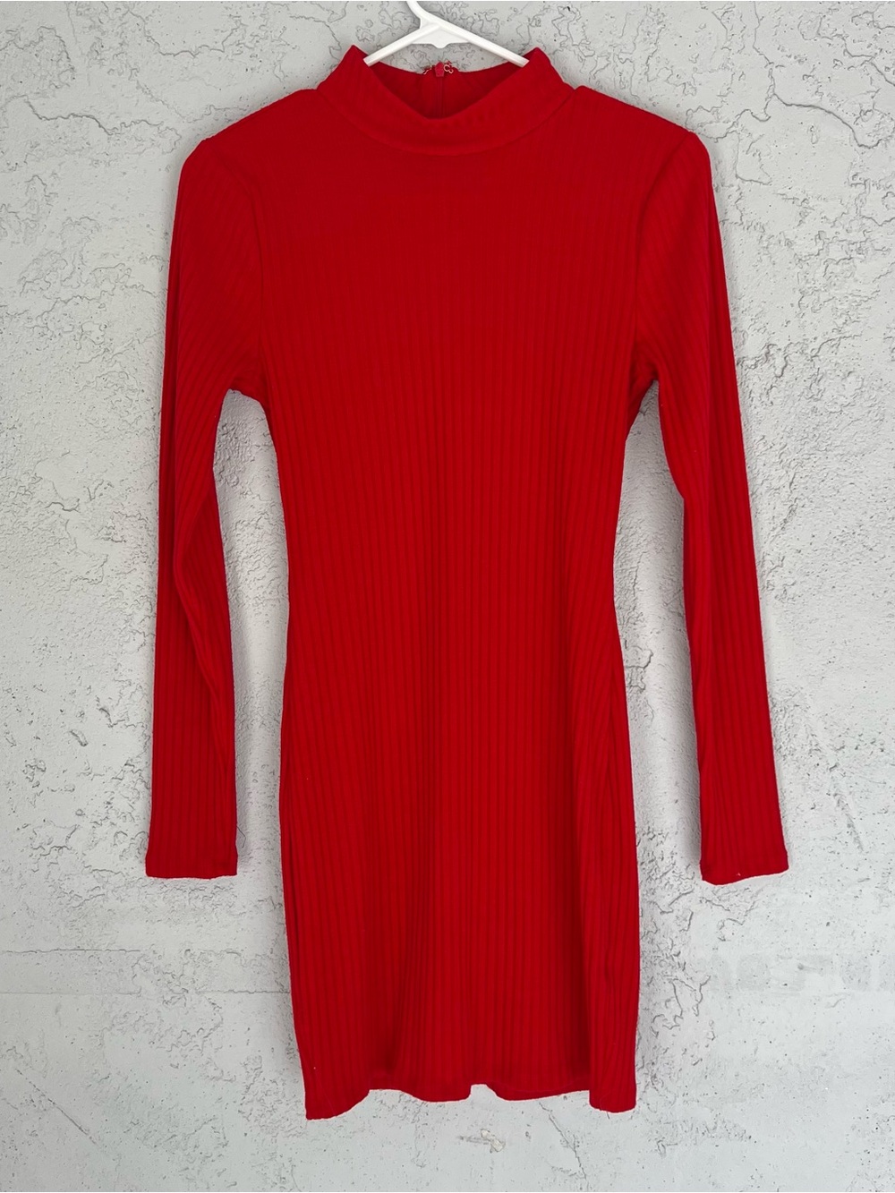 Revolve Privacy Please Ribbed Turtleneck Long Sleeve Midi Dress Red Size Med
